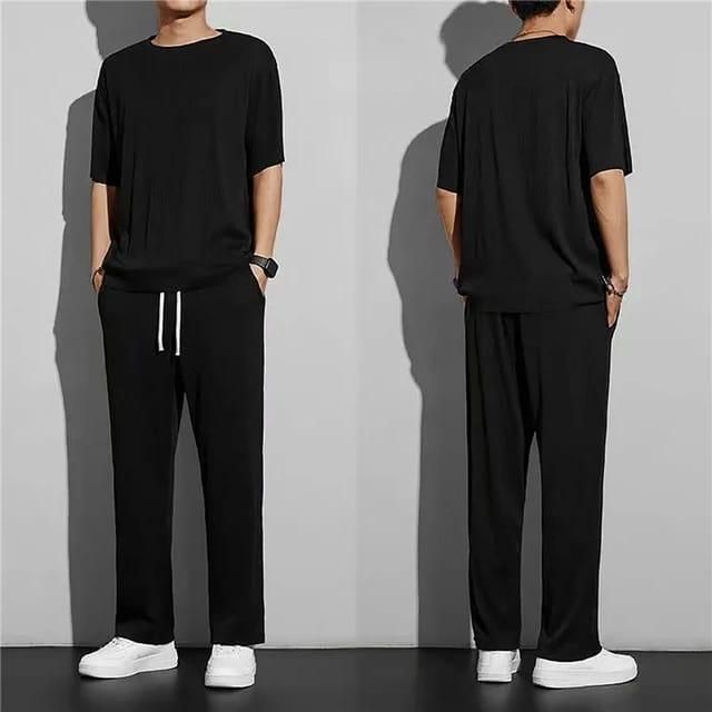 Mens Stretchabale Solid Tracksuit - Aries Edge