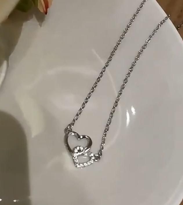 Women's Dual Heart Pendant with Chain Micro Plating - Aries Edge