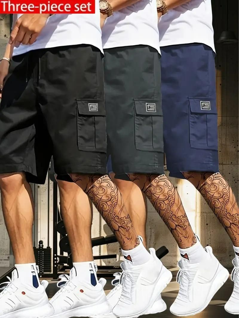 Men's Cotton Casual Cargo Shorts Pack of 3 - Aries Edge