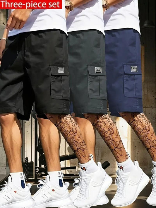 Men's Cotton Casual Cargo Shorts Pack of 3 - Aries Edge
