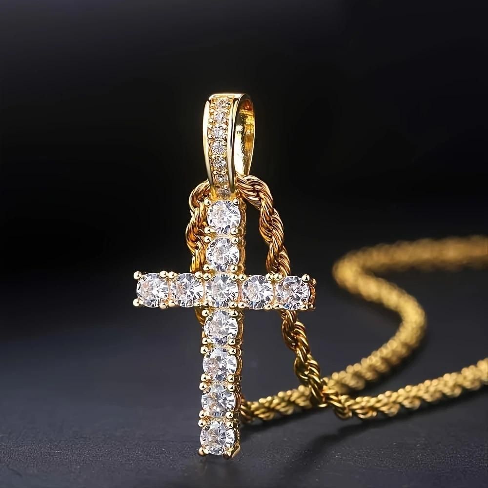 Men's Cross Pendant With Chain - Aries Edge