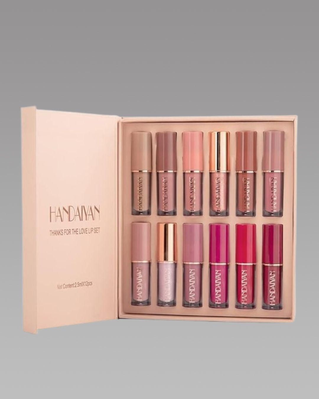Velvet Matte Liquid Lipstick Set 12Pcs - Aries Edge