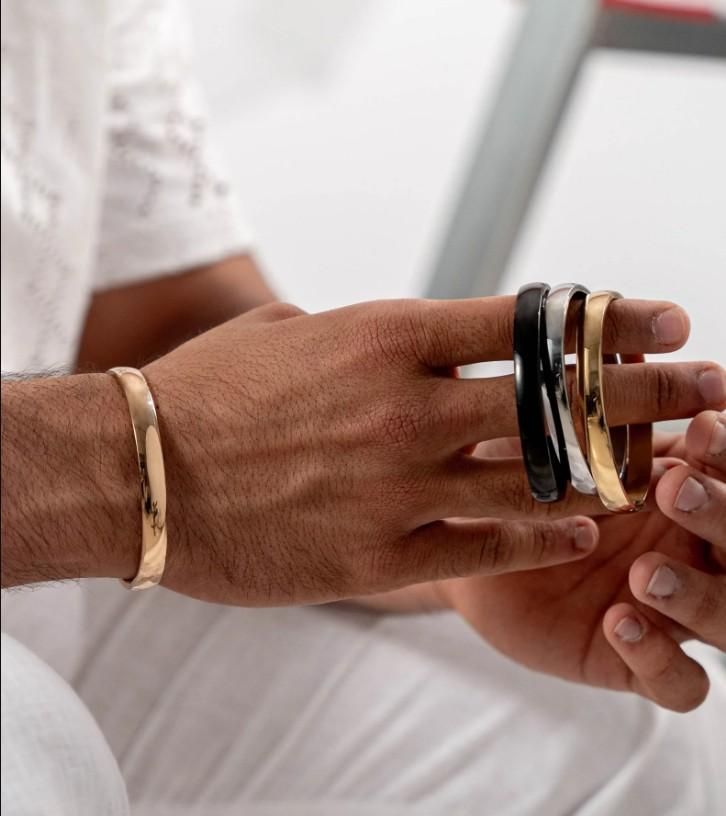 Stainless Steel Kada Bracelet For Men - Aries Edge