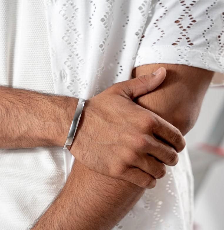 Stainless Steel Kada Bracelet For Men - Aries Edge