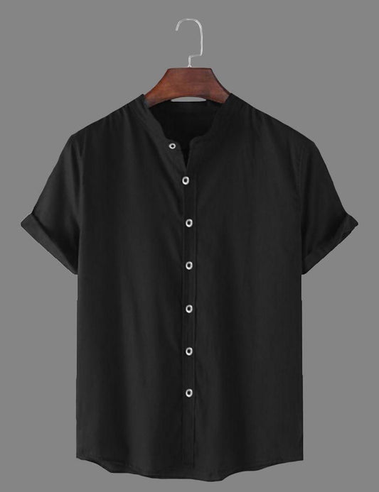 TRYTHIS Cotton Solid Half Sleeves Polo Neck Mens Shirt - Aries Edge