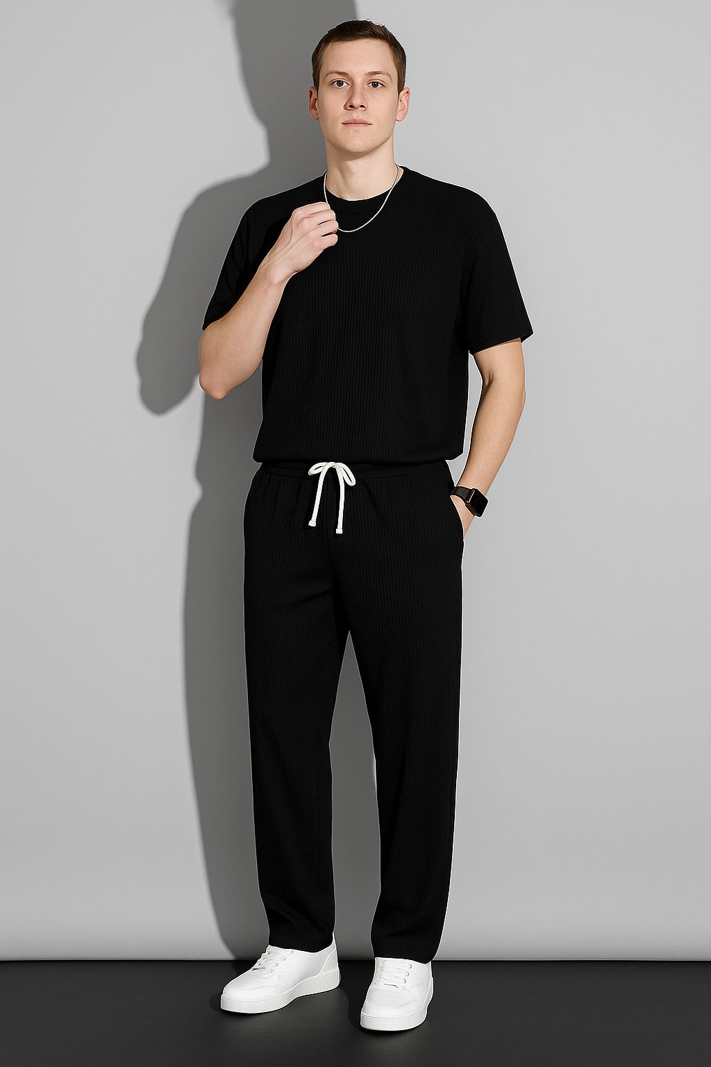 Mens Stretchabale Solid Tracksuit - Aries Edge