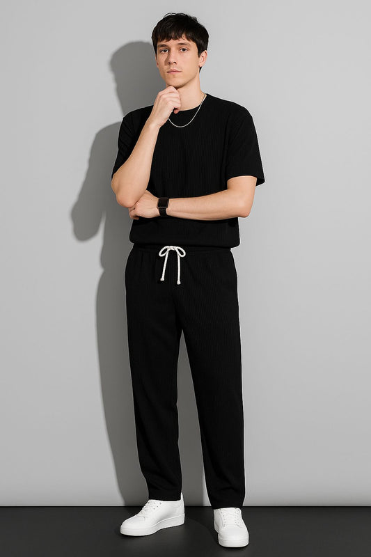 Mens Stretchabale Solid Tracksuit - Aries Edge